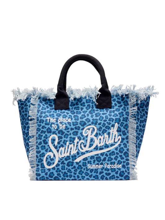 CAPRICOAST® – Borsa da Mare in Cotone Leopard Blu